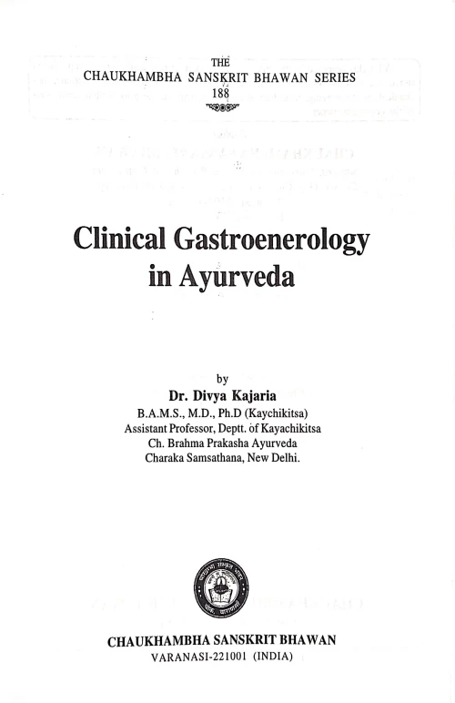 Clinical Gastroenerology In Ayurveda (CSBG 188)